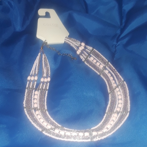 * COLOR Necklace With Delicate Layered PINK Beads - Picture 5 of 8